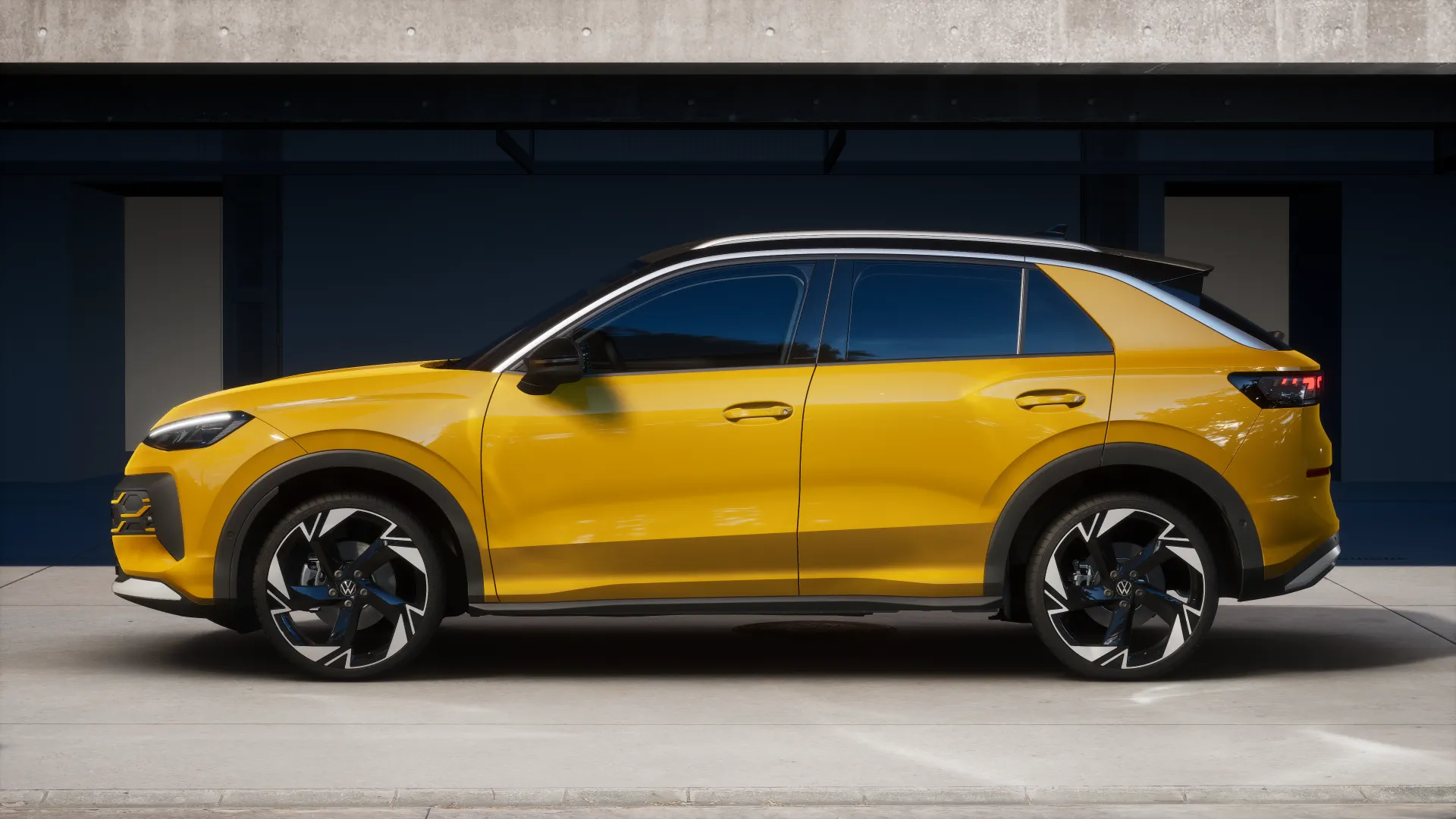 T-Roc žlutá Canary černá bok